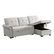Pemberly Row Reversible Fabric Sleeper Sofa with Storage Chaise in Light Gray