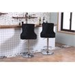 Pemberly Row Adjustable Modern Velvet Swivel Bar Stool in Black (Set of 4)