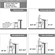 Pemberly Row Adjustable Modern Velvet Swivel Bar Stool in Black (Set of 4)