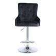 Pemberly Row Adjustable Modern Velvet Swivel Bar Stool in Black (Set of 4)