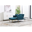 Pemberly Row Adjustable Mid-Century Velvet Chair & Ottoman in Jasper Green