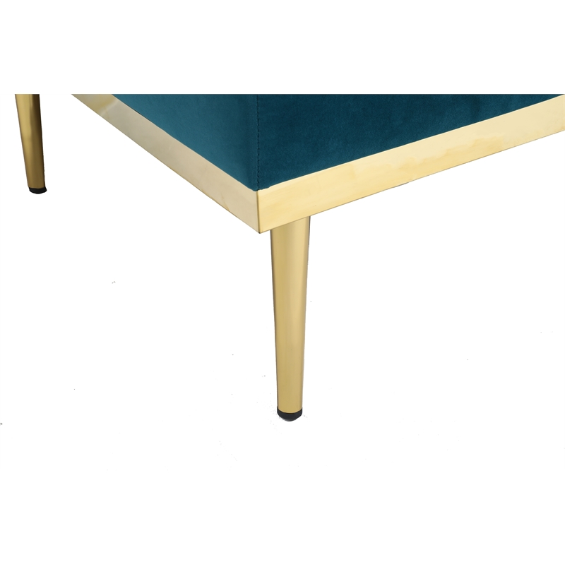 Pemberly Row Adjustable Mid-Century Velvet Chair & Ottoman in Jasper Green
