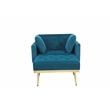 Pemberly Row Adjustable Mid-Century Velvet Chair & Ottoman in Jasper Green
