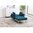 Pemberly Row Adjustable Mid-Century Velvet Chair & Ottoman in Jasper Green