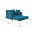 Pemberly Row Adjustable Mid-Century Velvet Chair & Ottoman in Jasper Green