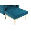 Pemberly Row Adjustable Mid-Century Velvet Chair & Ottoman in Jasper Green