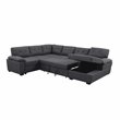 Pemberly Row 5-Seat Fabric Sleeper Sectional Sofa with Storage in Dark Gray