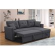 Pemberly Row 3-Seat Fabric Sleeper Sectional Sofa with Storage in Dark Gray