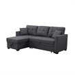 Pemberly Row 3-Seat Fabric Sleeper Sectional Sofa with Storage in Dark Gray