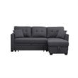 Pemberly Row 3-Seat Fabric Sleeper Sectional Sofa with Storage in Dark Gray