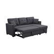 Pemberly Row 3-Seat Fabric Sleeper Sectional Sofa with Storage in Dark Gray
