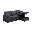 Pemberly Row 3-Seat Fabric Sleeper Sectional Sofa with Storage in Dark Gray
