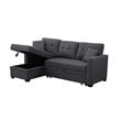Pemberly Row 3-Seat Fabric Sleeper Sectional Sofa with Storage in Dark Gray