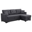 Pemberly Row 3-Seat Fabric Sleeper Sectional Sofa with Storage in Dark Gray