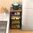 Pemberly Row 5-Tier Metal Utility Carts w/ Lockable Casters & Flat Top in Black