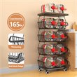 Pemberly Row 5-Tier Metal Utility Carts w/ Lockable Casters & Flat Top in Black