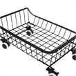 Pemberly Row 5-Tier Metal Utility Carts w/ Lockable Casters & Flat Top in Black