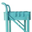 Pemberly Row 3-Tier Metal Storage Utility Rolling Cart with Foldable in Blue