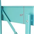 Pemberly Row 3-Tier Metal Storage Utility Rolling Cart with Foldable in Blue