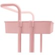 Pemberly Row 4-Tier Plastic Storage Rolling Cart with Slim Shelves in Pink