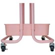 Pemberly Row 4-Tier Plastic Storage Rolling Cart with Slim Shelves in Pink