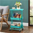 Pemberly Row 2-Tier Table Top Plastic Storage Trolley Rolling Cart in Blue