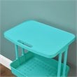 Pemberly Row 2-Tier Table Top Plastic Storage Trolley Rolling Cart in Blue