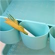 Pemberly Row 2-Tier Table Top Plastic Storage Trolley Rolling Cart in Blue