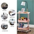 Pemberly Row 2-Tier Table Top Plastic Storage Trolley Rolling Cart in Pink