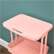Pemberly Row 2-Tier Table Top Plastic Storage Trolley Rolling Cart in Pink