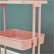 Pemberly Row 2-Tier Table Top Plastic Storage Trolley Rolling Cart in Pink