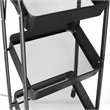 Pemberly Row 3-Tier Metal Storage Utility Rolling Cart with Foldable in Black