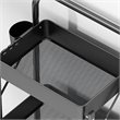 Pemberly Row 3-Tier Metal Storage Utility Rolling Cart with Foldable in Black