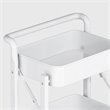 Pemberly Row 3-Tier Metal Storage Utility Rolling Cart with Foldable in White
