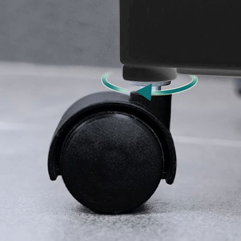 Pemberly Row 4-Tier Plastic Storage Rolling Cart with Slim Shelves in Black