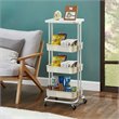 Pemberly Row 3-Tier Table Top Plastic Storage Trolley Rolling Cart in White