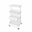 Pemberly Row 3-Tier Table Top Plastic Storage Trolley Rolling Cart in White