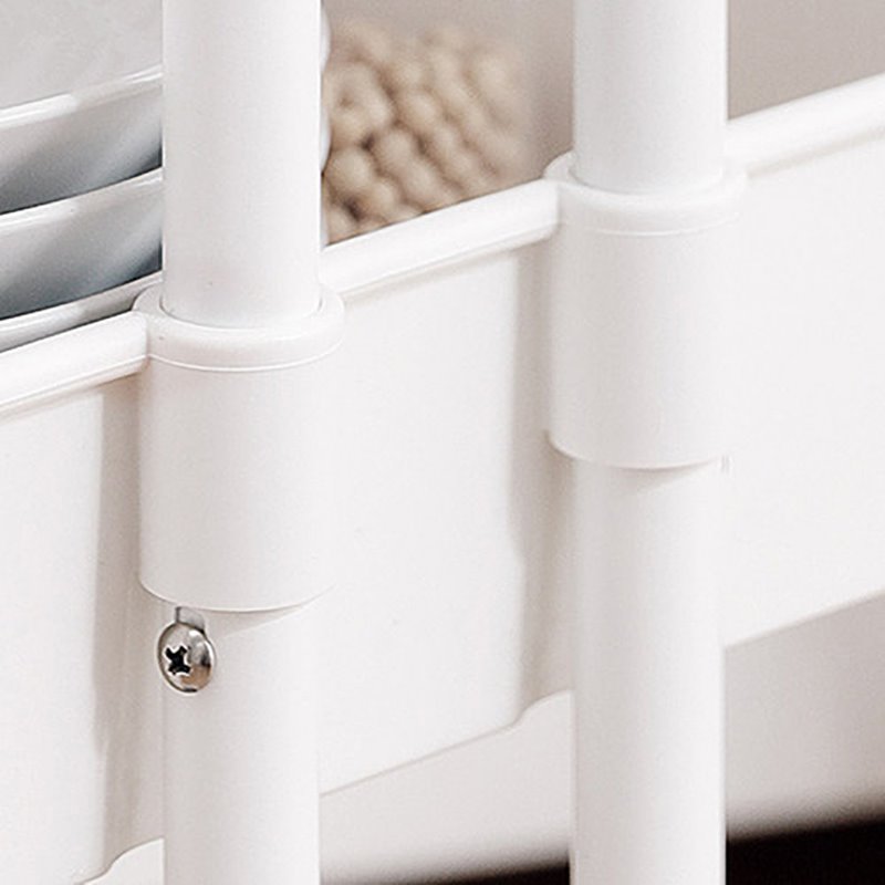 Pemberly Row 3-Tier Table Top Plastic Storage Trolley Rolling Cart in White