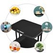 Pemberly Row 3-Tier Table Top Plastic Storage Trolley Rolling Cart in Black