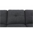 Pemberly Row Polyester Fabric Sectional Sofa with Ottoman-Dark Gray