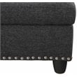 Pemberly Row Polyester Fabric Sectional Sofa with Ottoman-Dark Gray