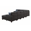 Pemberly Row 8-Piece Upholstered Modern Fabric Sectional in Dark Gray
