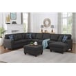 Pemberly Row 8-Piece Upholstered Modern Fabric Sectional in Dark Gray