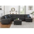 Pemberly Row 8-Piece Upholstered Modern Fabric Sectional in Dark Gray