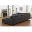 Pemberly Row 8-Piece Upholstered Modern Fabric Sectional in Dark Gray