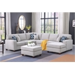 Pemberly Row 7-Piece Upholstered Modern Fabric Sectional in Light Gray