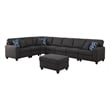 Pemberly Row 8-Piece Upholstered Fabric Sectional with Ottoman in Gray