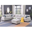 Pemberly Row 8-Piece Upholstered Fabric Sectional with Ottoman in Light Gray