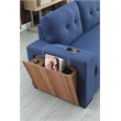 Pemberly Row Fabric Reversible Side Compartment Sleeper Sectional Sofa Bed-Blue