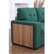 Pemberly Row Fabric Reversible Side Compartment Sleeper Sectional Sofa Bed-Green